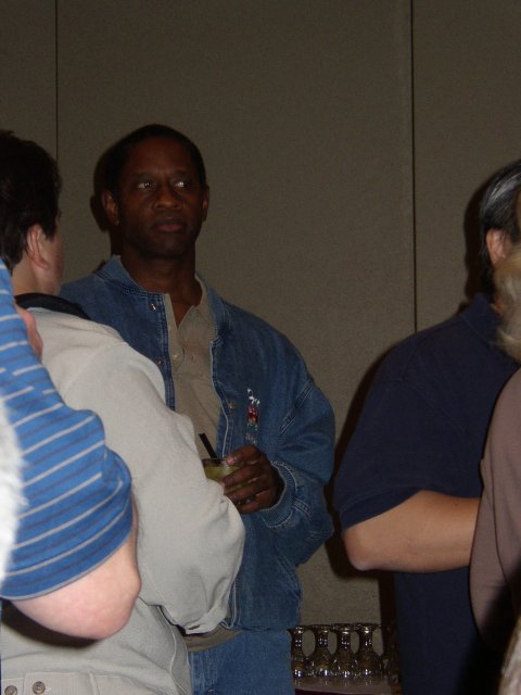 Tim talking to fans at the Cocktail Party on Saturday, July 14, 2007