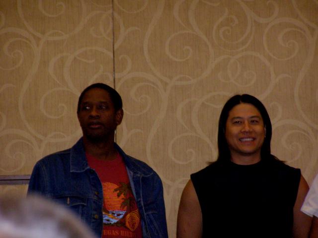 Tim Russ and Garrett Wang at the charity breakfast at the convention in Las Vegas, Aug. 20, 2006